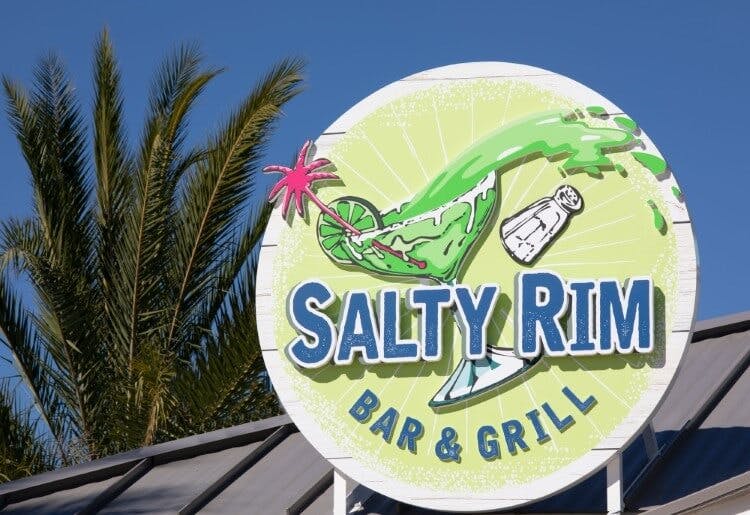Salty Rim Bar and Grill sign