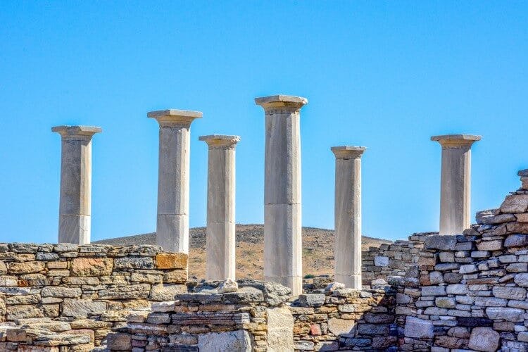 Ancient columns on the island of Delos