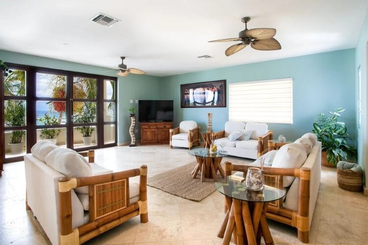 interior of a caribbean condo living room