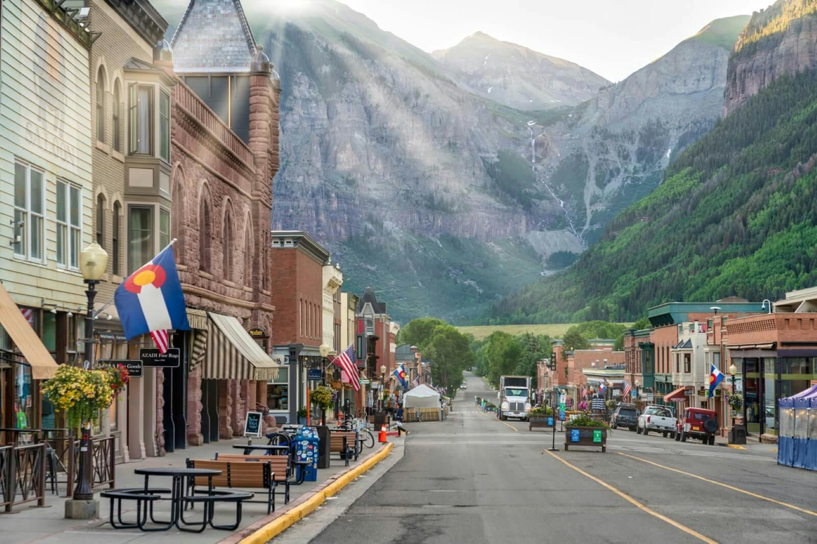The mountain town of Telluride in Colorado