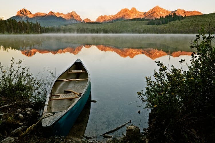 A boat on an Idaho lake
