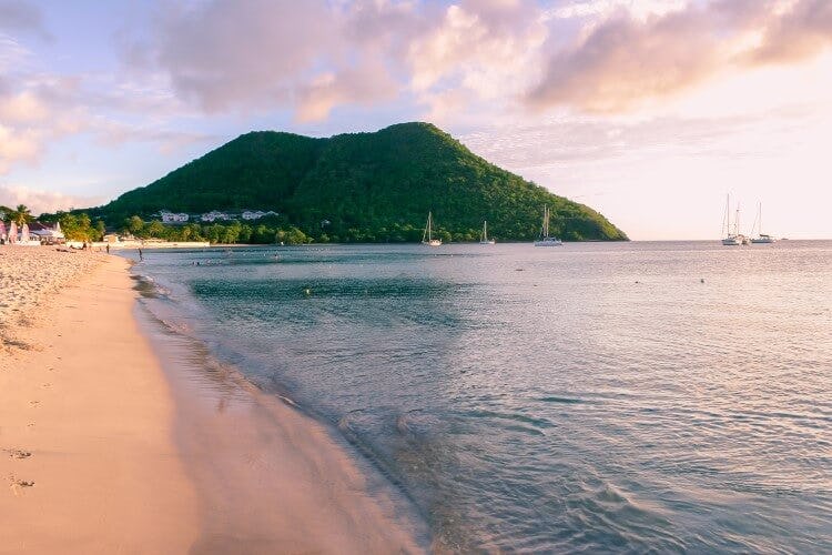 A beach in Saint Lucia