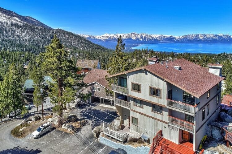 large vacation rental overlooking lake tahoe