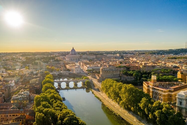 aerial view of rome