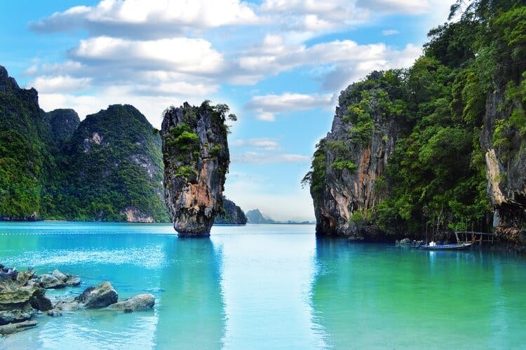 rock formation in sea in thailand
