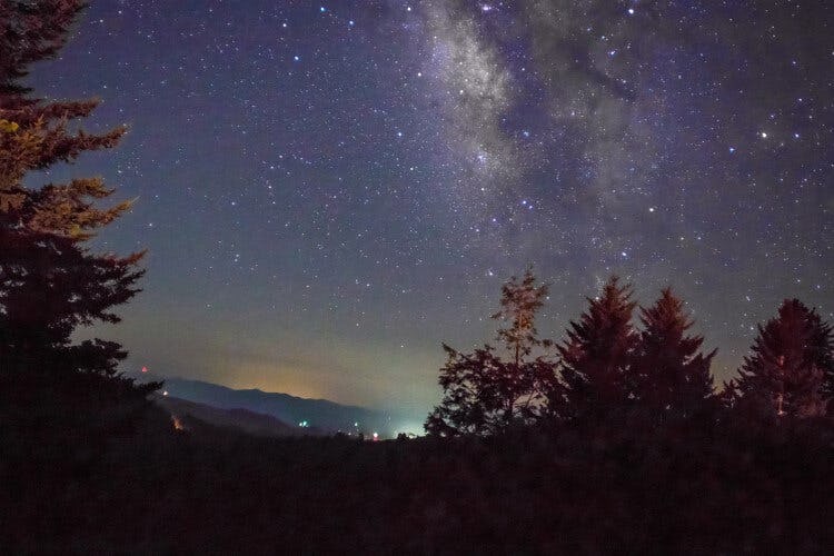 The Milky Way above the Great Smoky Mountains