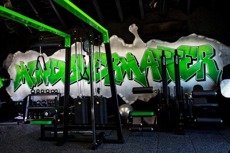 neon green graffiti style gym