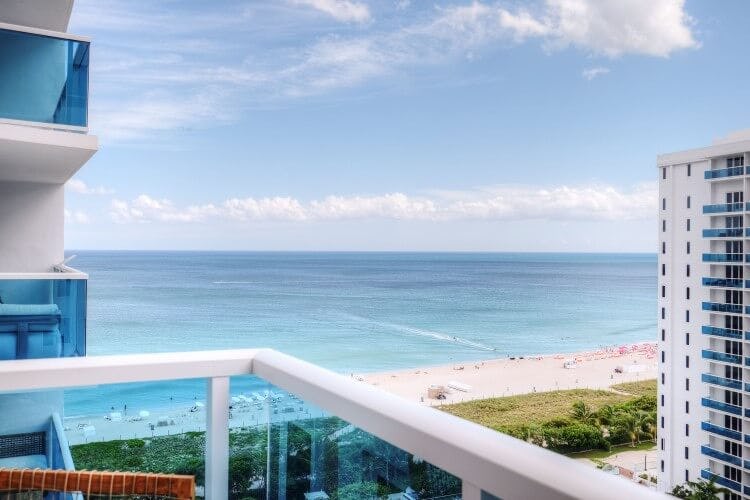 balcony overlooking miami beach