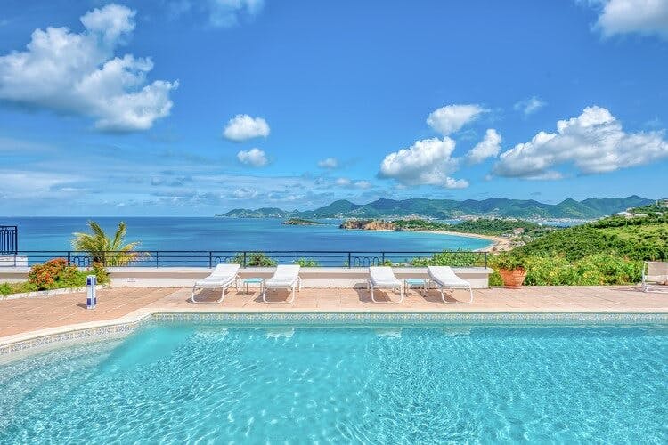 large pool with view over saint martin