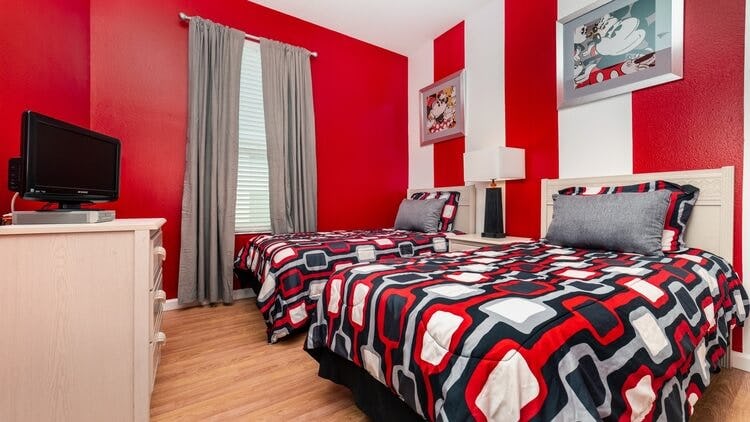 red disney themed room
