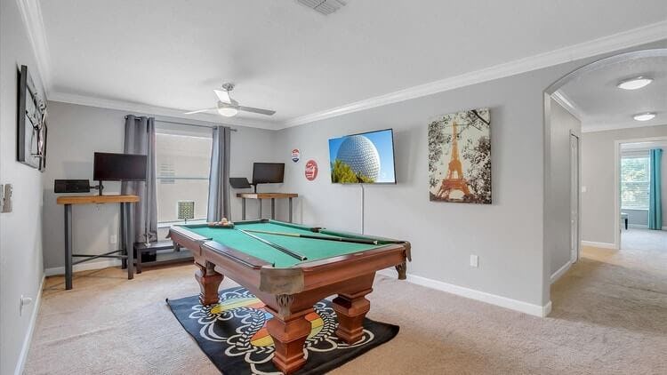 games room with pool table