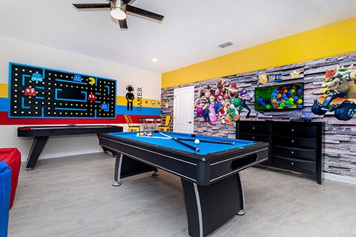 Storey Lake Resort 656 game room with pool table and gaming tv