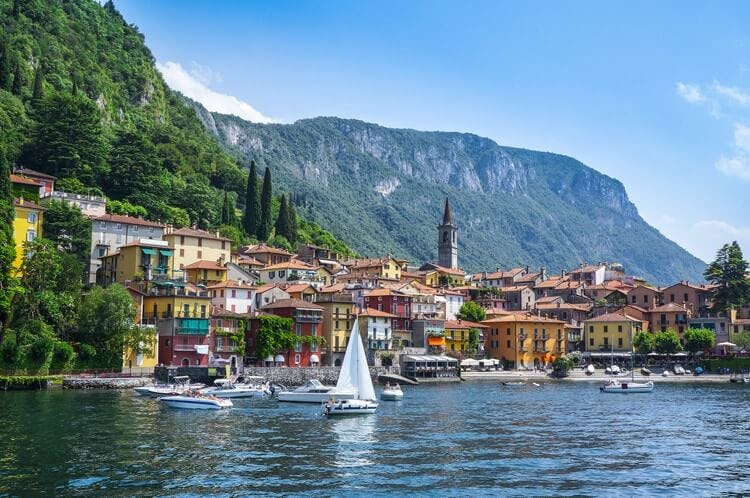 view of lake como from the water