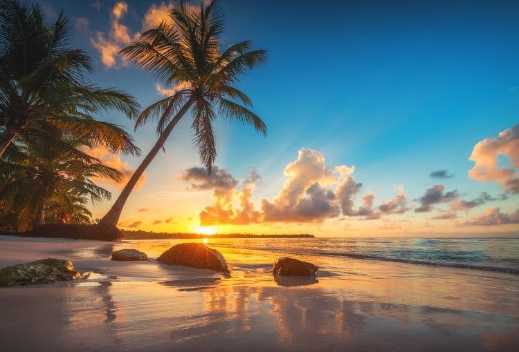 Sunset at Punta Cana Beach in the Dominican Republic