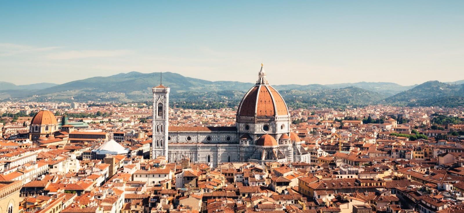 aerial view of florence and florence duomo