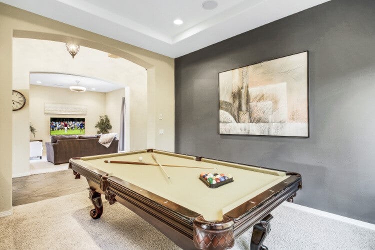 pool table in vacation rental