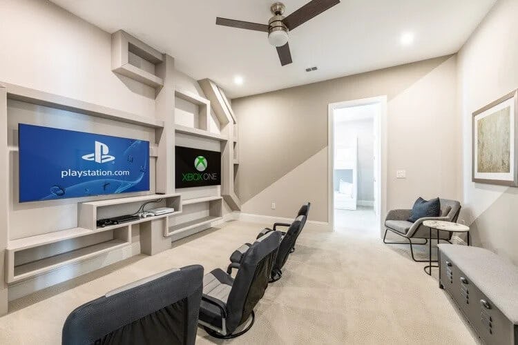 playstation and xbox games room