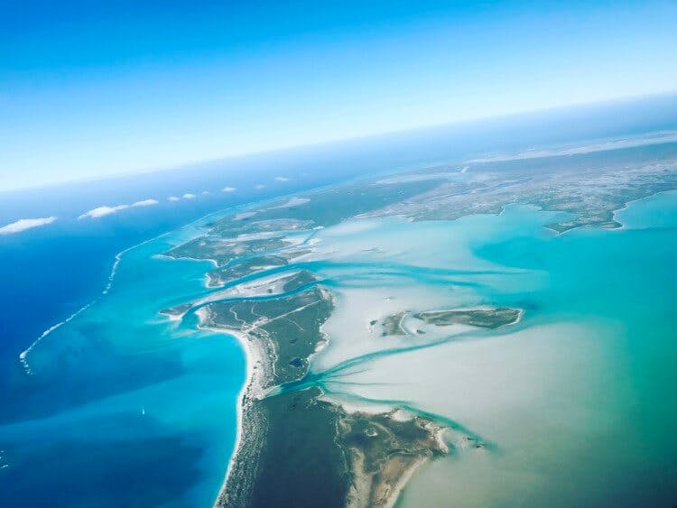 aerial view of turks and caicos