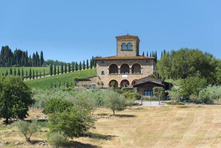 rustic villa surrounded by countryside