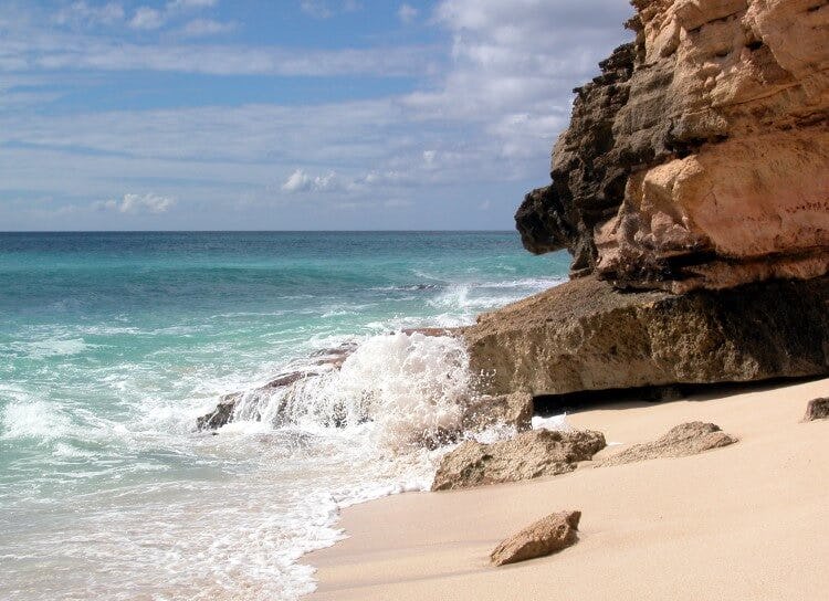 rocks on caribbean beach