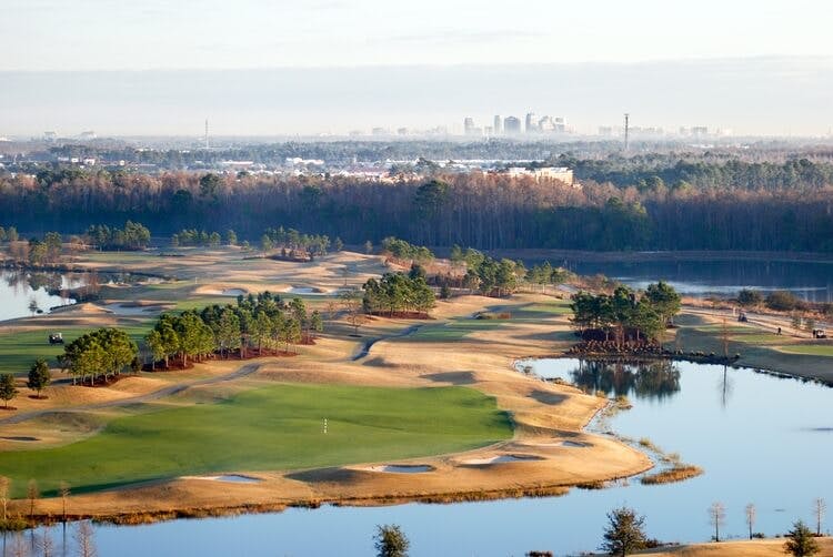 aerial view of an orlando golf course