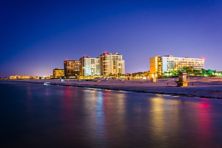 Clearwater Beach at night