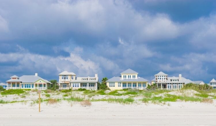 Beach houses on St Augustine Beach