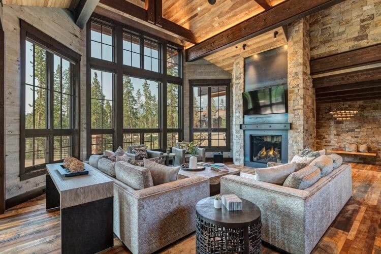 living room of a cabin