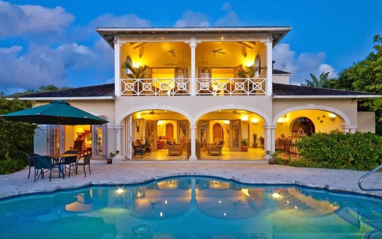 Oceana - Sugar Hill Resort white villa at dusk