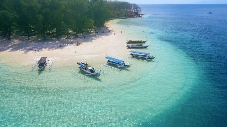 bali beach with boats