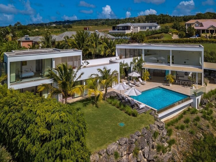 aerial view of modern vacation rental