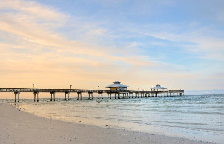 Fort Myers pier at sunset