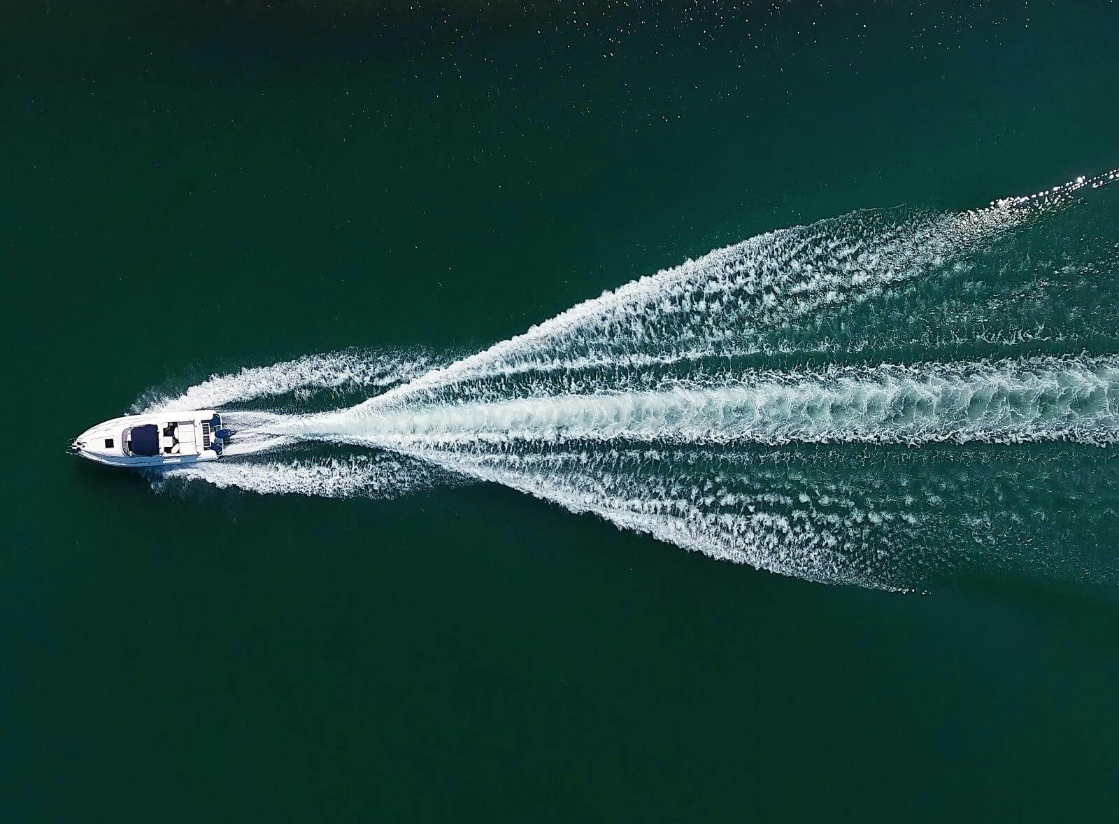 aerial view of boat
