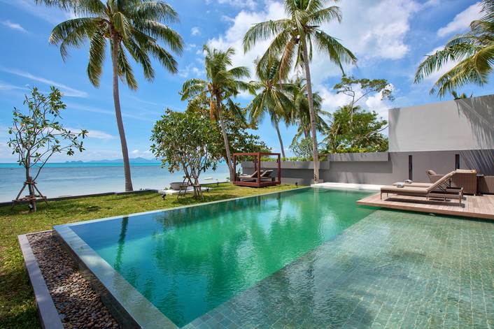 This beachfront villa in Bang Por, Koh Samui, has its own infinity pool