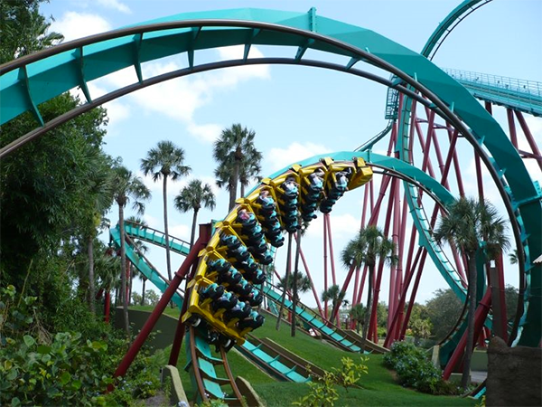 Kumba rollercoaster ride in Orlando, Florida