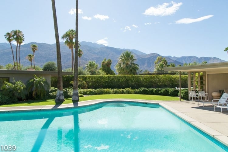 The piano-shaped pool at Frank Sinatra's Twin Palms Estate
