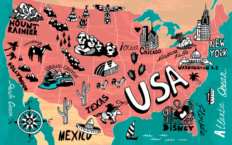 USA state map