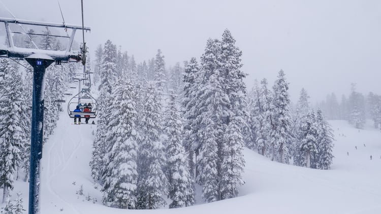 The Mammoth ski area is serviced by 28 lifts