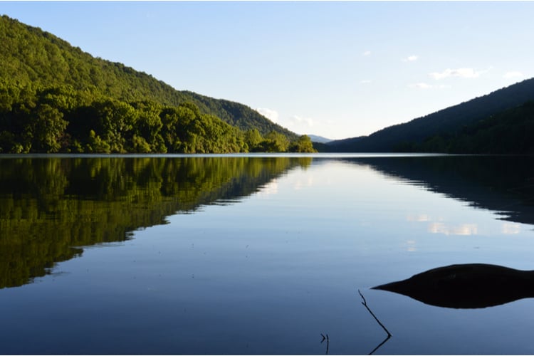 Lake Moomaw in Bath County, Virginia