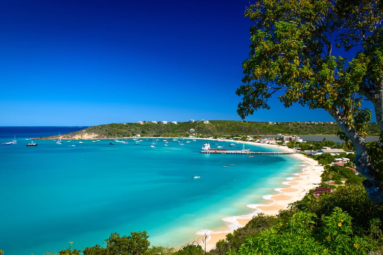 Sandy Ground Beach is one of the best Caribbean beaches.