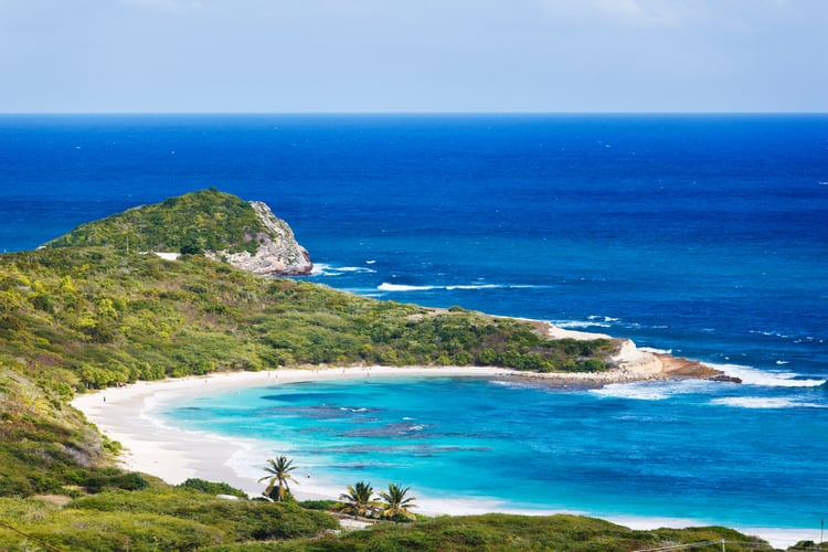 Half Moon Bay in Antigua is a highly photogenic beach in the Caribbean!