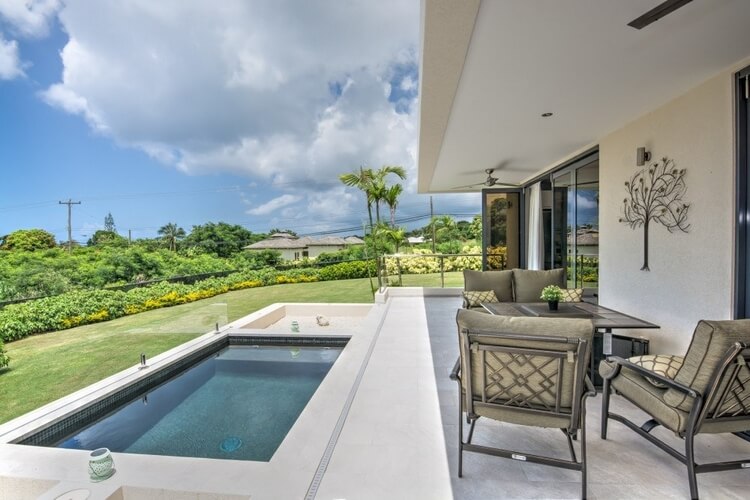 Villa in Barbados overlooking a small private pool and garden