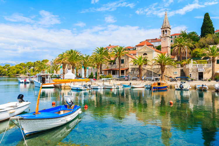A traditional harbour on Brac Island, Croatia