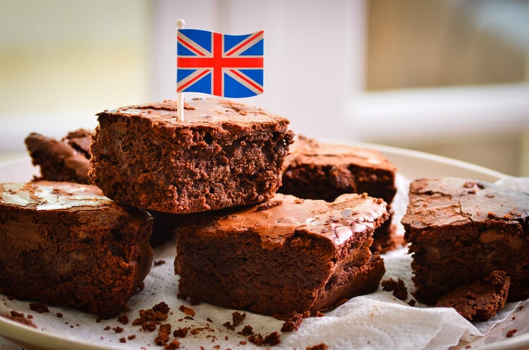 A plate of UK brownies
