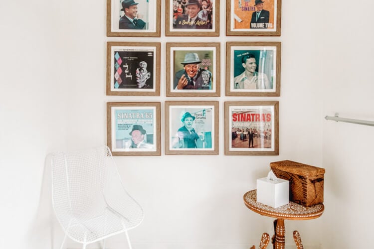 Frank Sinatra photos on a wall