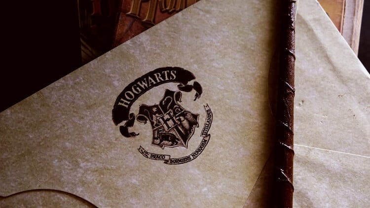 Letter with Hogwarts stamp