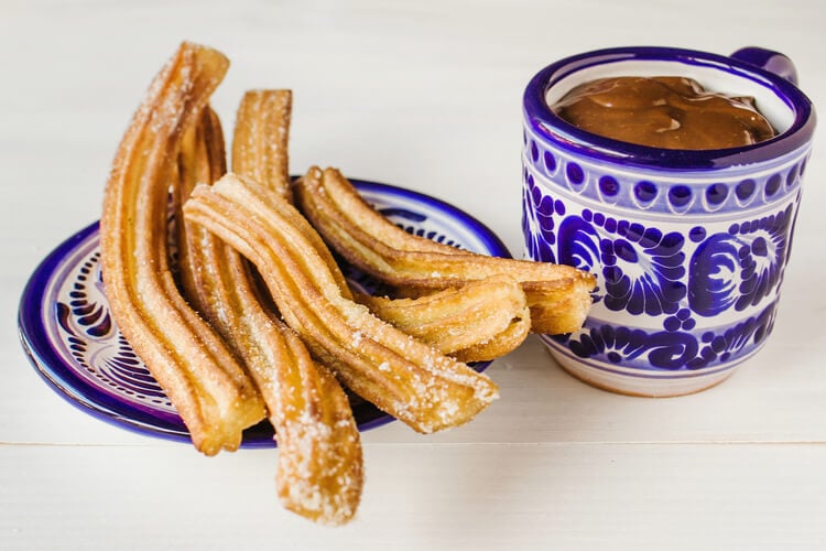 Mexican churros and hot chocolate