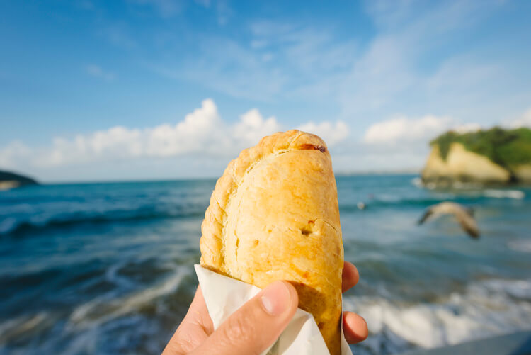 A Cornish pasty by the sea
