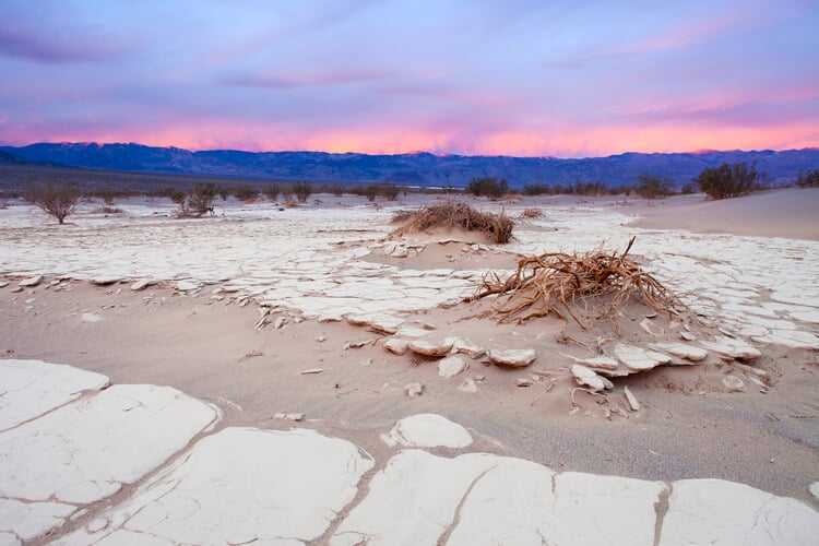 A winter sunrise in Death Valley