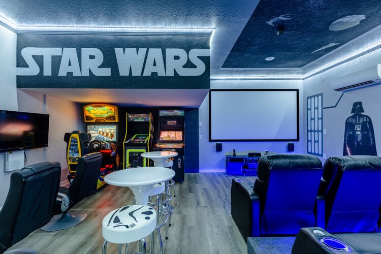 A Star Wars-inspired game and theater room